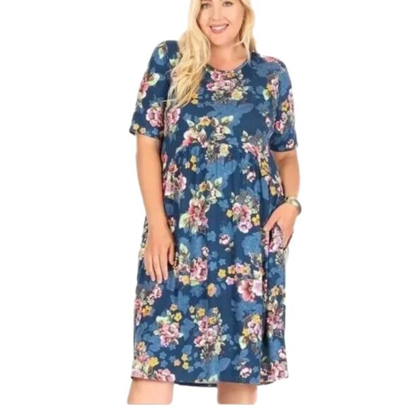 Chris & Carol FLORAL knit BABYDOLL dress NWT - Picture 1 of 7